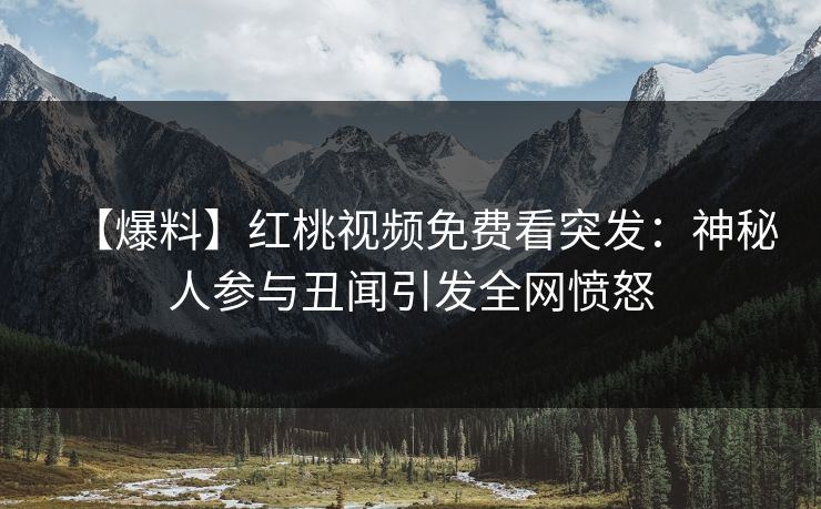 【爆料】红桃视频免费看突发:神秘人参与丑闻引发全网愤怒