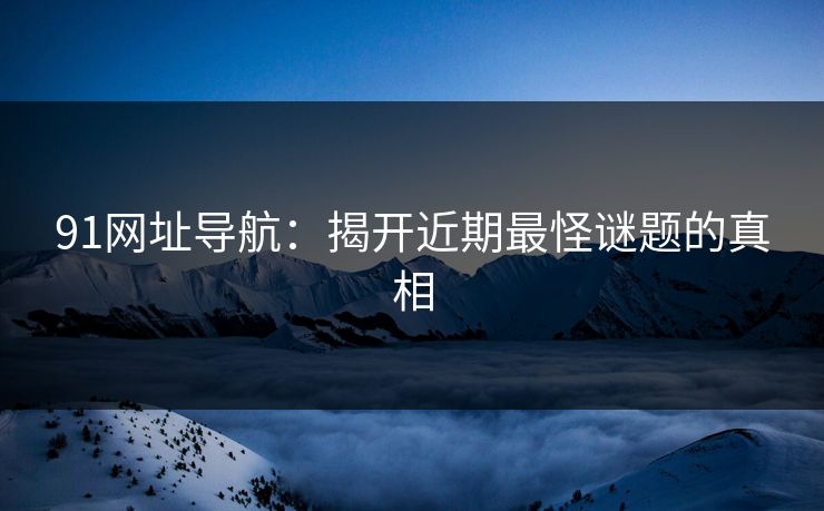 91网址导航：揭开近期最怪谜题的真相